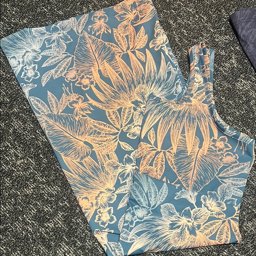 Columbia Floral Blue and Peach Activewear dress